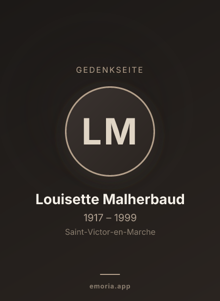Gedenkportrait von Louisette Malherbaud