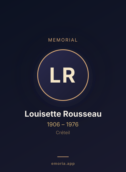 Memorial portrait of Louisette Rousseau