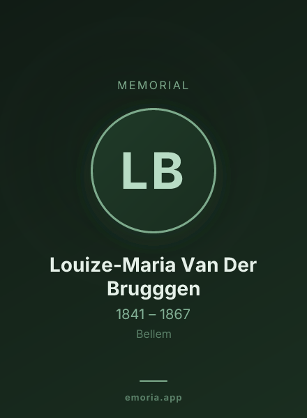 Memorial portrait of Louize-Maria Van Der Brugggen