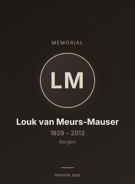 Memorial portrait of Louk van Meurs-Mauser
