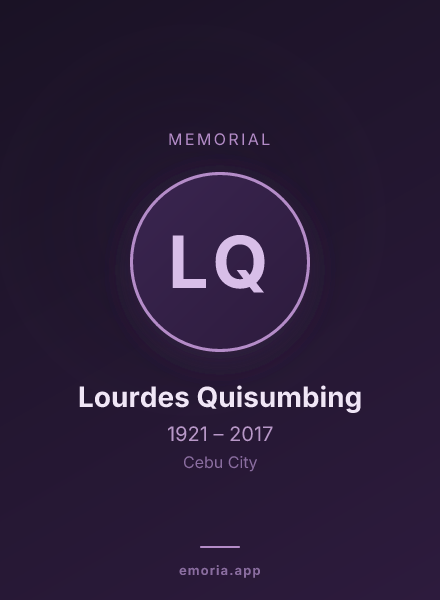 Memorial portrait of Lourdes Quisumbing
