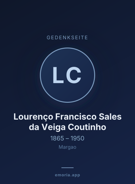 Gedenkportrait von Lourenço Francisco Sales da Veiga Coutinho