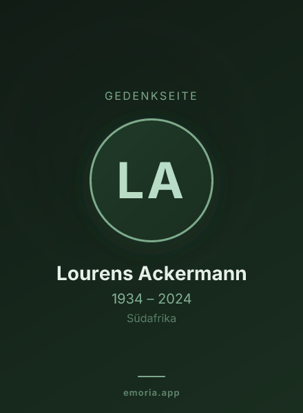 Gedenkportrait von Lourens Ackermann