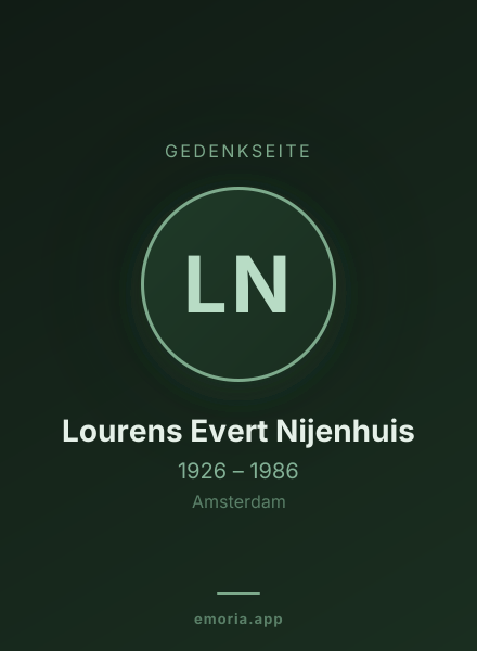 Gedenkportrait von Lourens Evert Nijenhuis