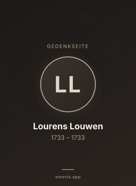 Gedenkportrait von Lourens Louwen