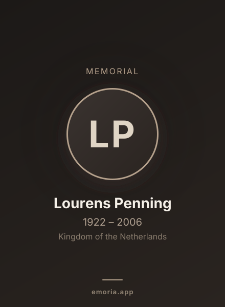 Memorial portrait of Lourens Penning