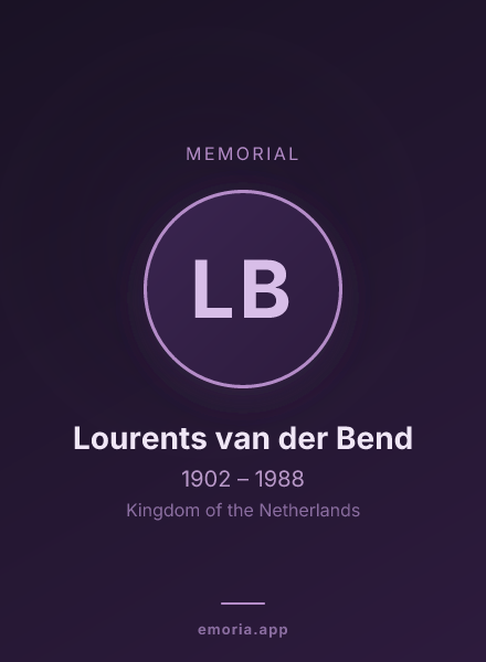 Memorial portrait of Lourents van der Bend
