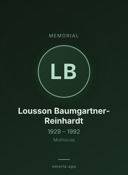 Memorial portrait of Lousson Baumgartner-Reinhardt