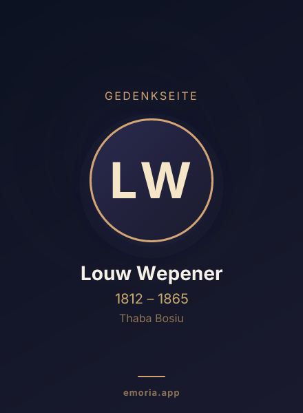 Gedenkportrait von Louw Wepener