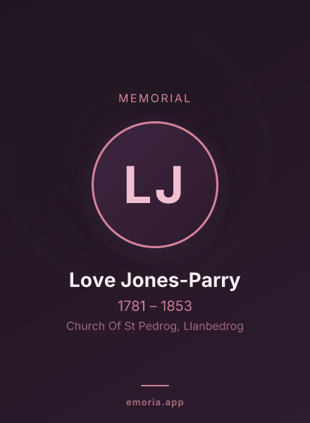 Memorial portrait of Love Jones-Parry