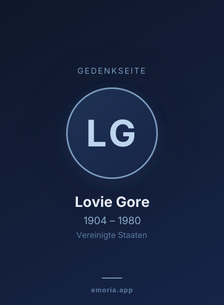 Gedenkportrait von Lovie Gore