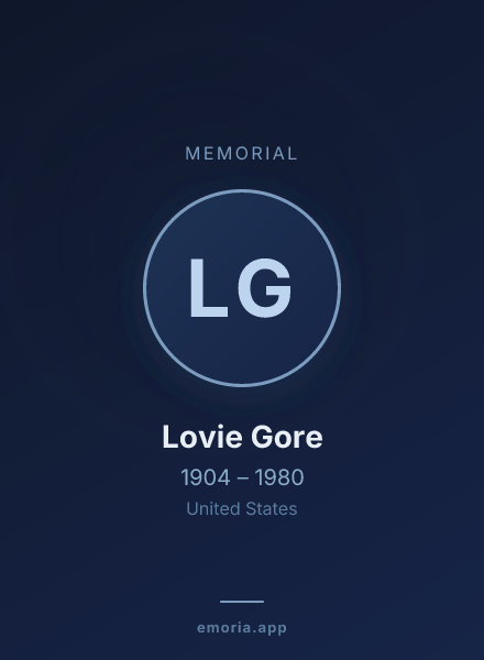 Memorial portrait of Lovie Gore