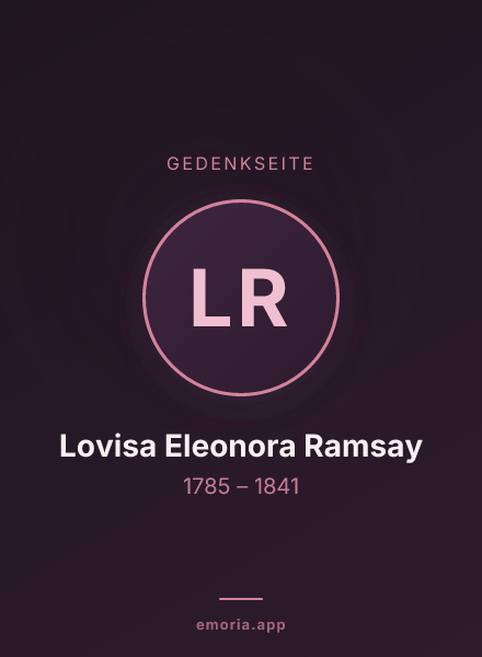 Gedenkportrait von Lovisa Eleonora Ramsay