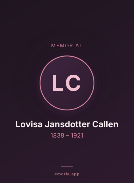 Memorial portrait of Lovisa Jansdotter Callen