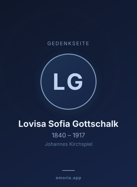Gedenkportrait von Lovisa Sofia Gottschalk