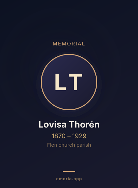 Memorial portrait of Lovisa Thorén