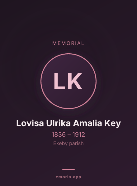 Memorial portrait of Lovisa Ulrika Amalia Key