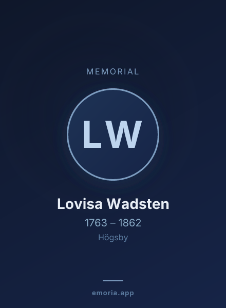Memorial portrait of Lovisa Wadsten
