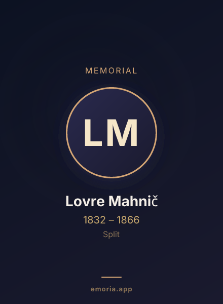 Memorial portrait of Lovre Mahnič