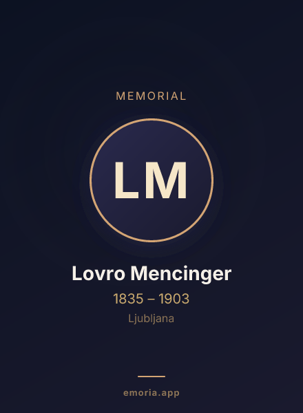 Memorial portrait of Lovro Mencinger