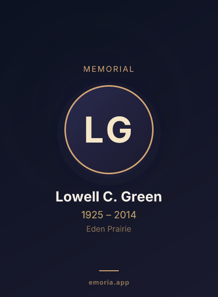Memorial portrait of Lowell C. Green