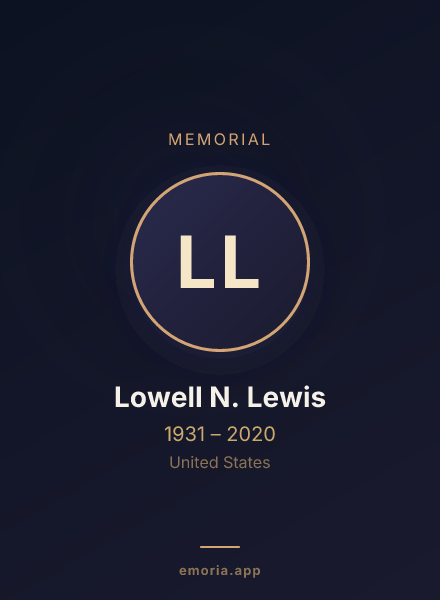 Memorial portrait of Lowell N. Lewis