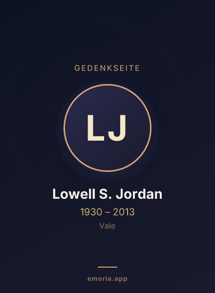 Gedenkportrait von Lowell S. Jordan