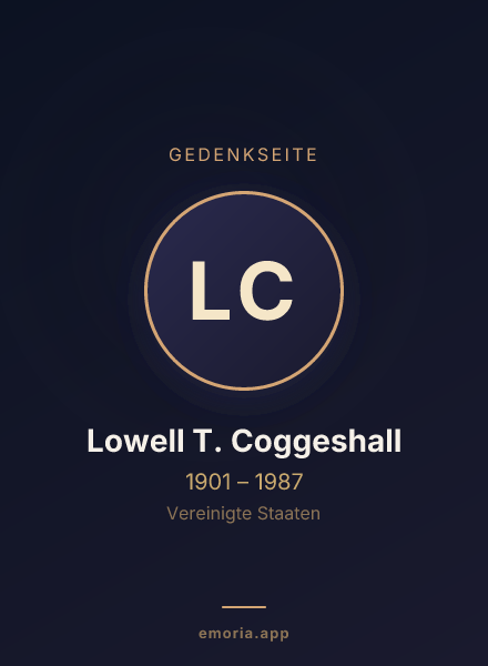 Gedenkportrait von Lowell T. Coggeshall