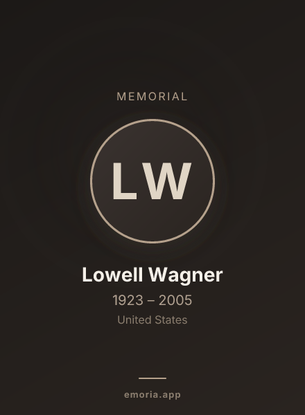 Memorial portrait of Lowell Wagner