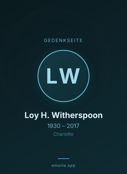 Gedenkportrait von Loy H. Witherspoon