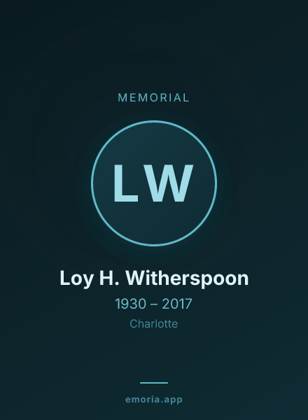 Memorial portrait of Loy H. Witherspoon