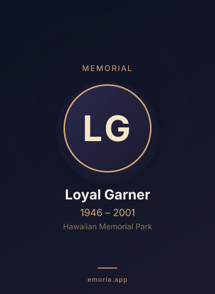 Memorial portrait of Loyal Garner