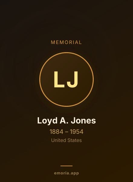 Memorial portrait of Loyd A. Jones