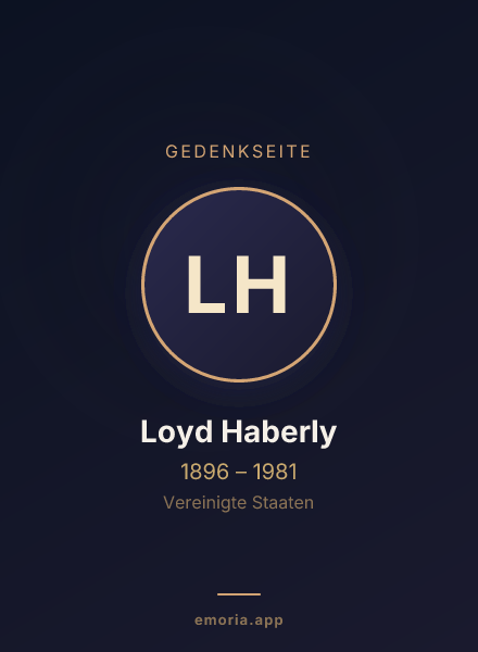 Gedenkportrait von Loyd Haberly