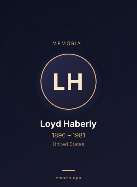 Memorial portrait of Loyd Haberly