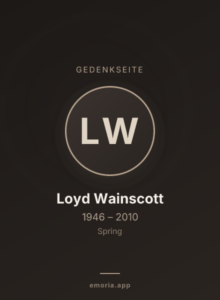 Gedenkportrait von Loyd Wainscott
