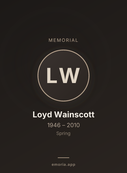Memorial portrait of Loyd Wainscott