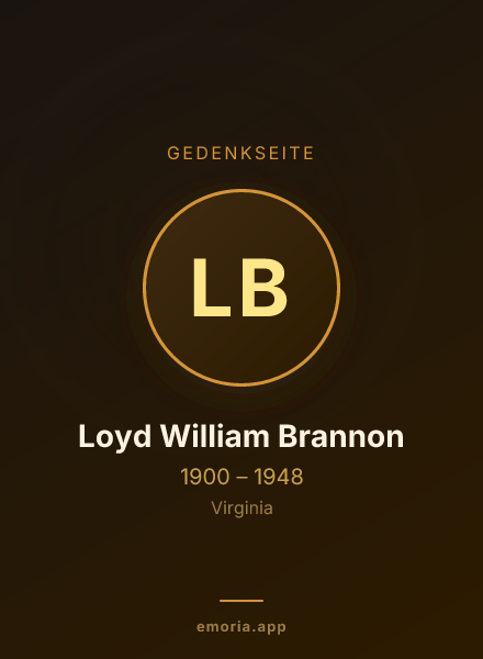 Gedenkportrait von Loyd William Brannon