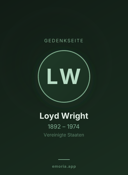 Gedenkportrait von Loyd Wright