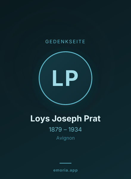 Gedenkportrait von Loys Joseph Prat