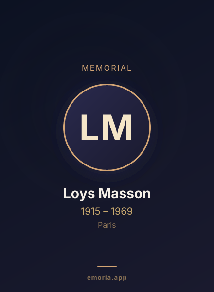 Memorial portrait of Loys Masson