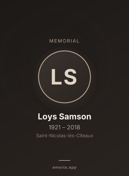 Memorial portrait of Loys Samson