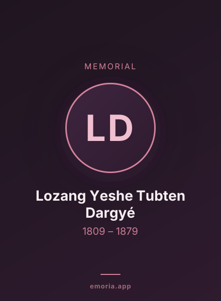 Memorial portrait of Lozang Yeshe Tubten Dargyé