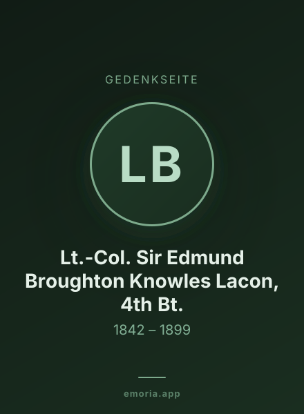 Gedenkportrait von Lt.-Col. Sir Edmund Broughton Knowles Lacon, 4th Bt.
