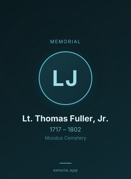 Memorial portrait of Lt. Thomas Fuller, Jr.