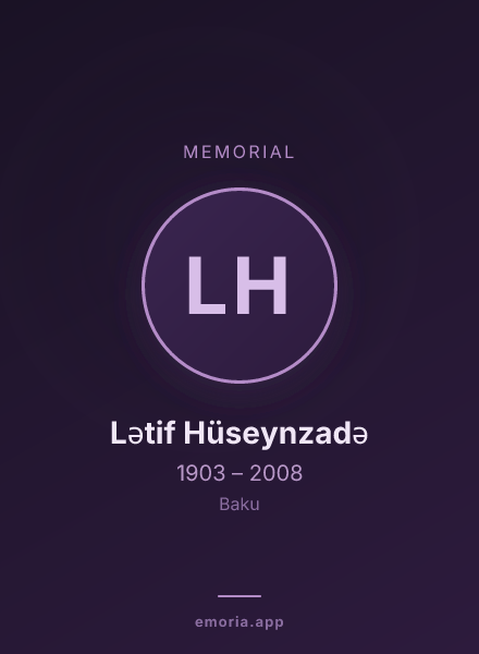 Memorial portrait of Lətif Hüseynzadə