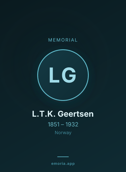 Memorial portrait of L.T.K. Geertsen
