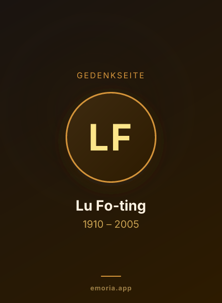Gedenkportrait von Lu Fo-ting