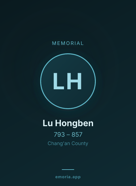 Memorial portrait of Lu Hongben