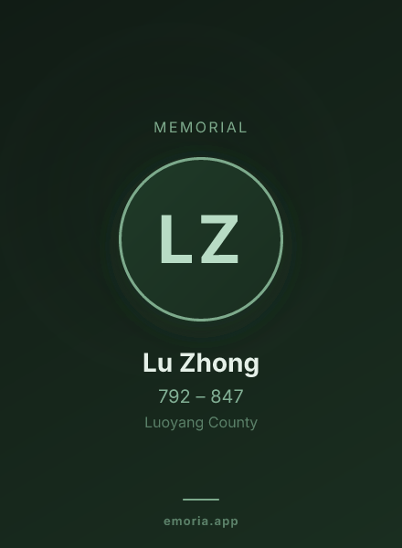 Memorial portrait of Lu Zhong